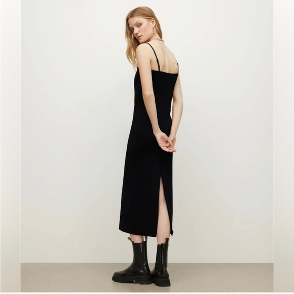 Allsaints Charlie Black Slip Midi Dress 8 Optional Straps All Saints NWT - Picture 2 of 16